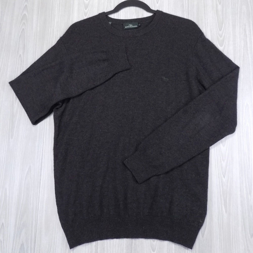 Rodd & Gunn Cashmere Wool Sweater Mens M Charcoal Grey EUC